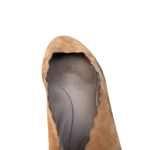 Chloe Scallop Flats Tan Soft Suede Flats Womens Size 36 EU 6 US Used - Picture 13 of 13